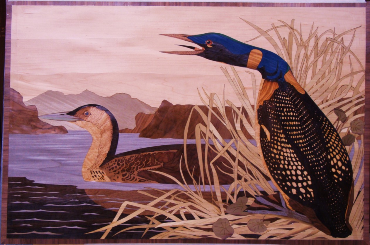 A reproduction of an Audubon print for a table top 950mm x 650mm