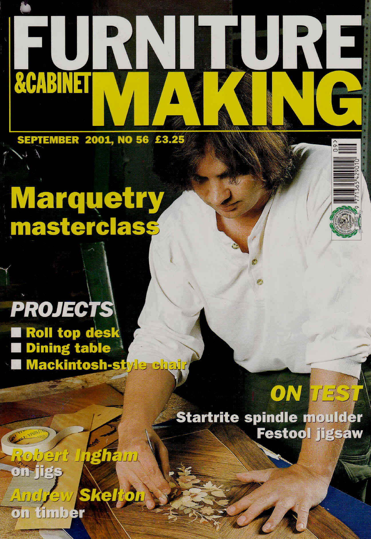 Joe features on the front cover of Furniture Making